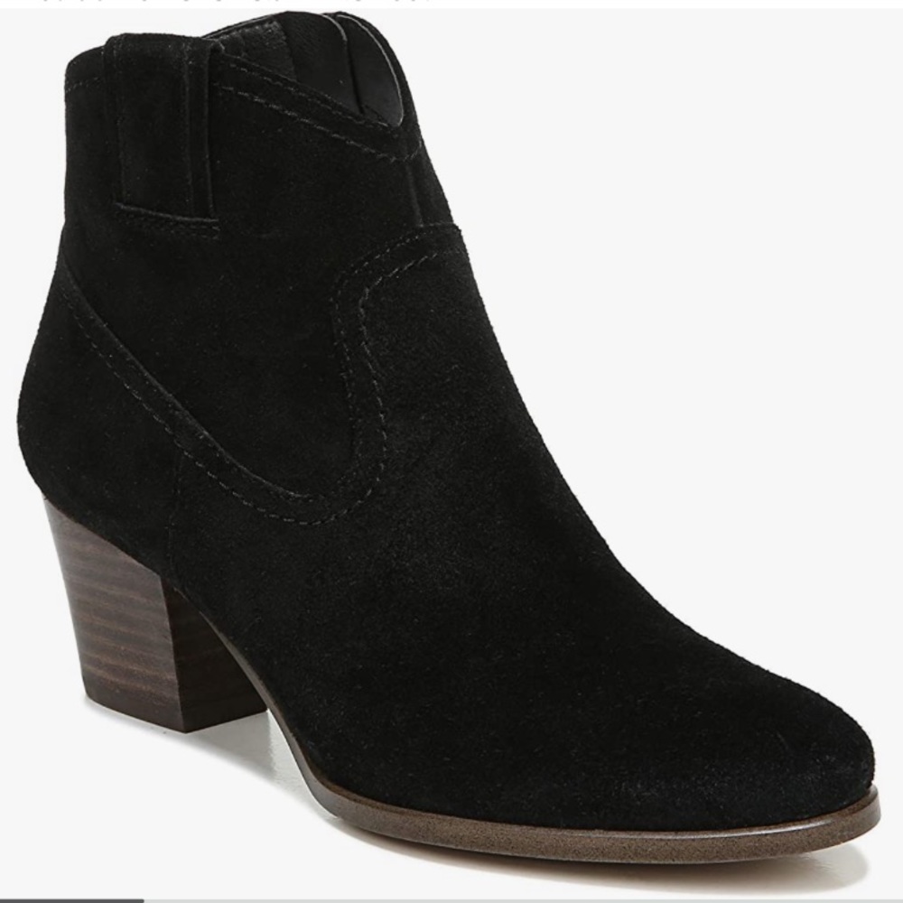 New Zodiac Kela Black Suede Heeled Ankle Boots